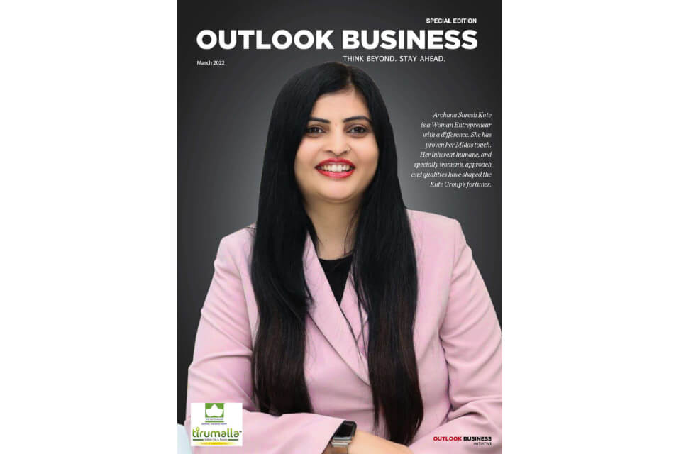 We are delighted to share that our Managing Director, Mrs Archana Suresh Kute has been featured in the special edition of Outlook Business Magazine.<br>
Mrs. Archana Suresh Kute is a Woman Entrepreneur with a difference. She has provan her Midas Touch. Her inherent humane, and especially women’s approach and qualities have shaped The Kute Group’s fortunes.