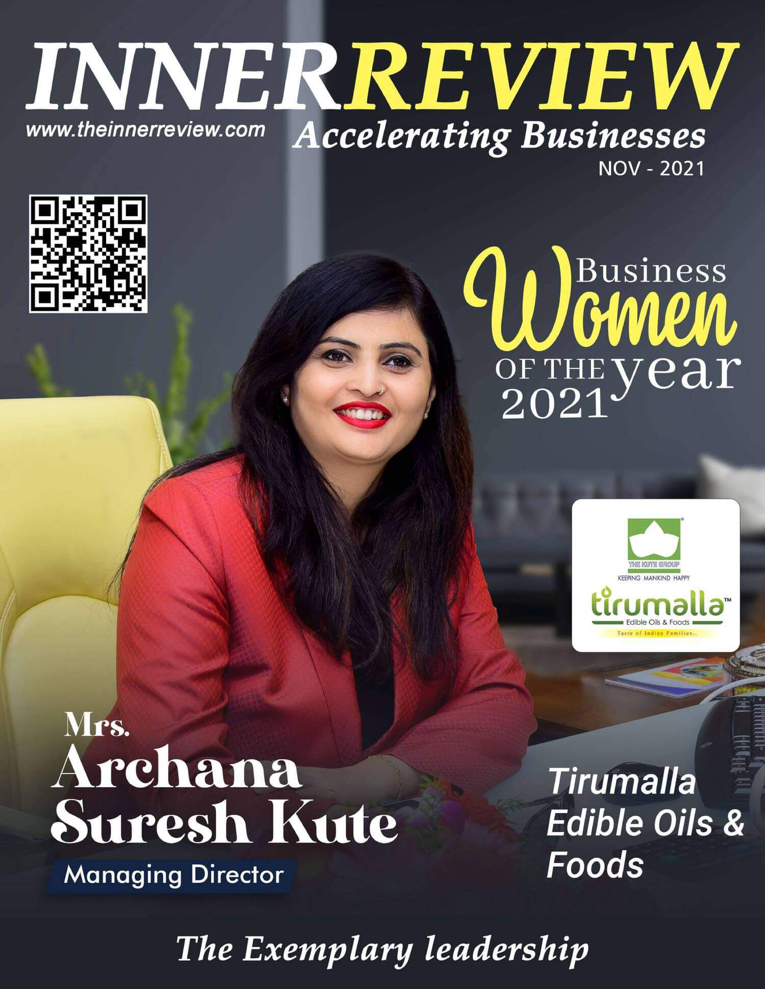 Mrs Archana Suresh Kute (MD-The Kute Group) recognised as “Business Women Of The Year 2021”